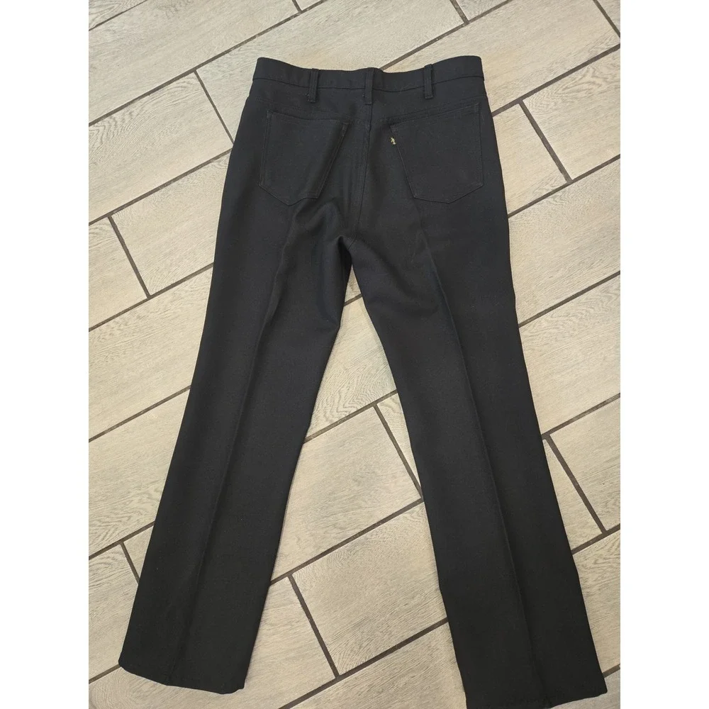 Vintage Levis Sta-Prest Black Twill Trousers Mens 36x33 Talon 42‎ Zip Straight